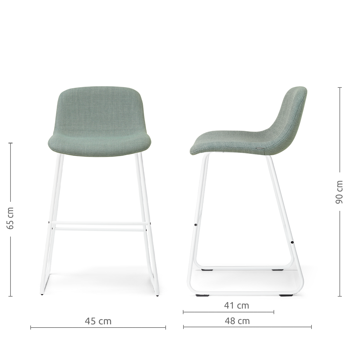 Barkruk Nino-Mats wit onderstel 65 cm 