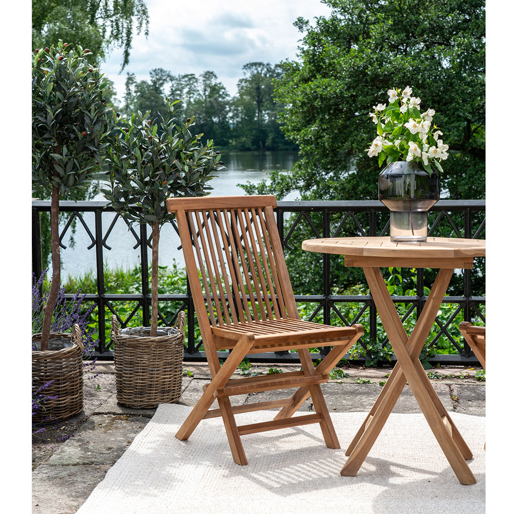 Inklapbare ronde houten tuintafel Jane