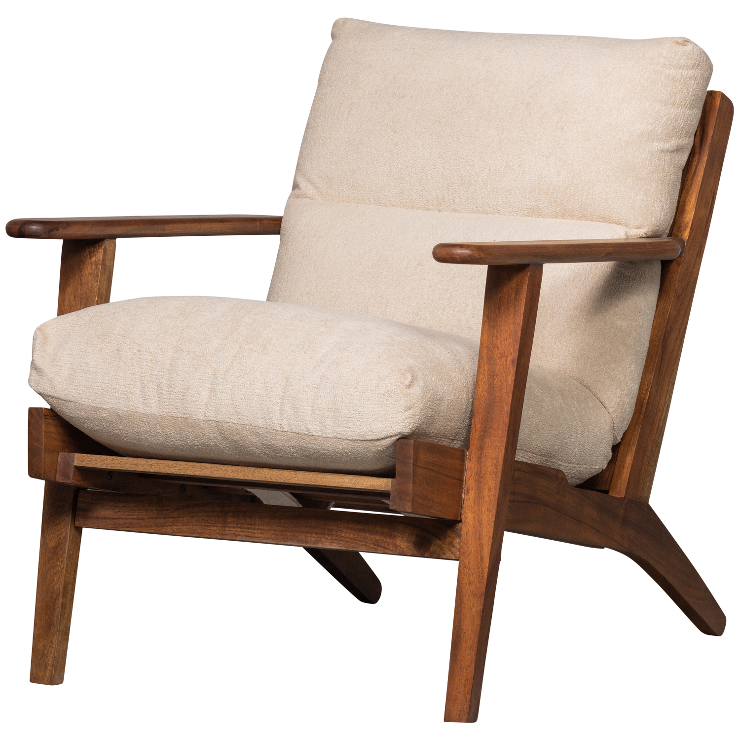 Houston fauteuil boucle/hout naturel