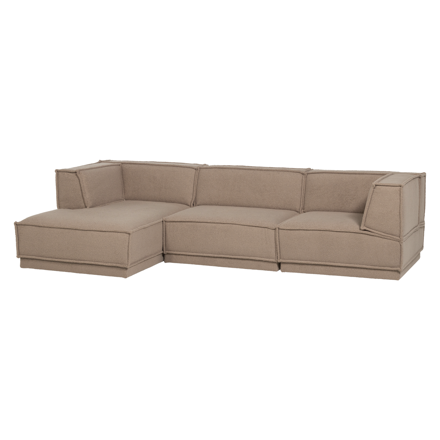 Manu chaise longue bank links velvet bruin [fsc]