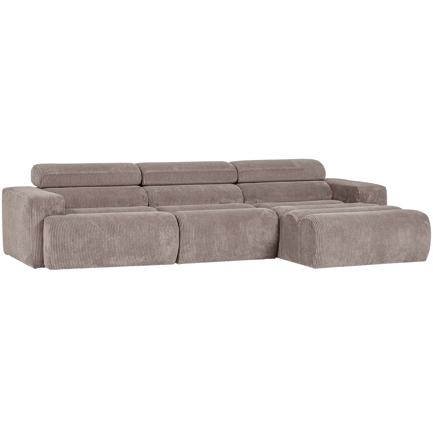 Novi chaise longue bank rechts donkerbruin melange