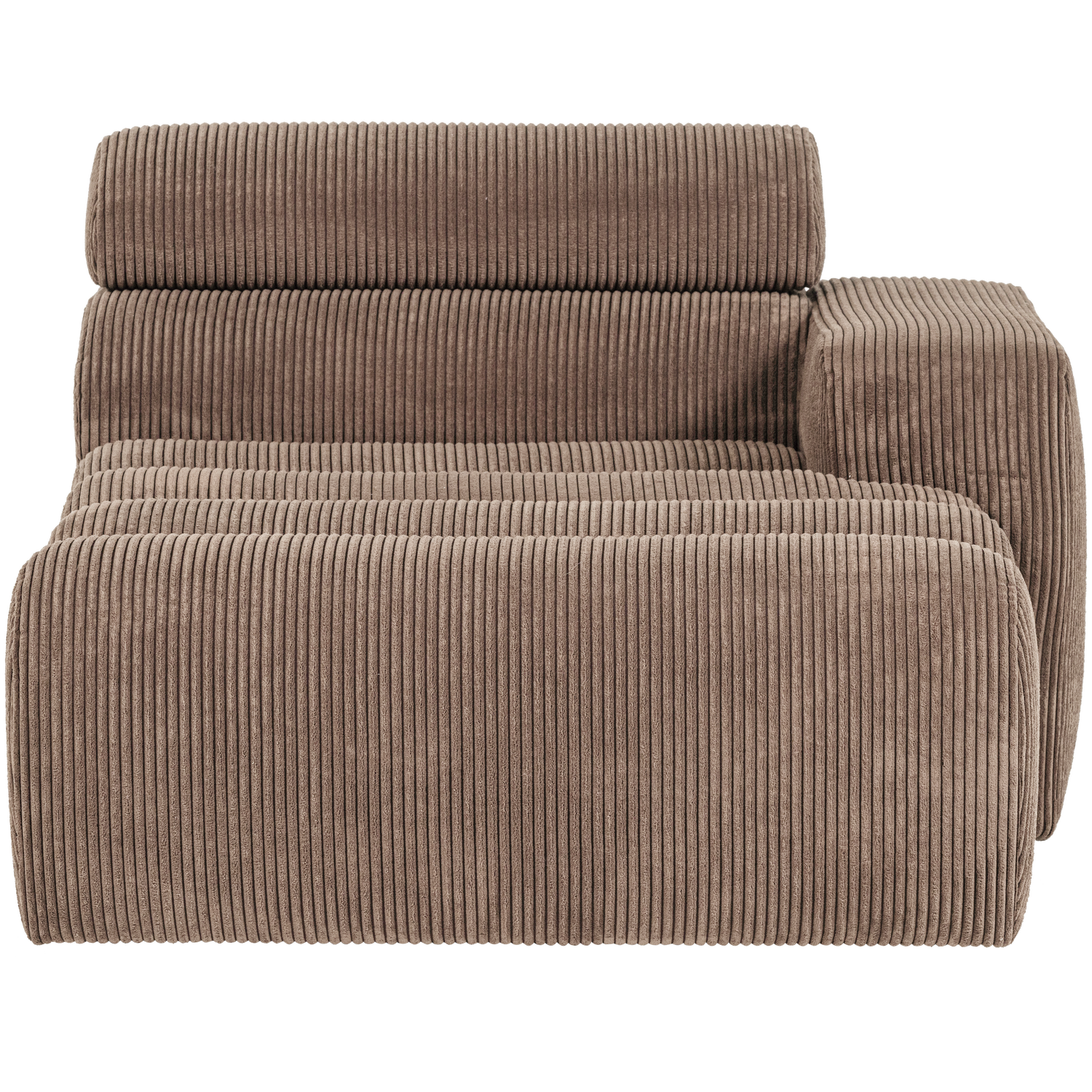 Novi chaise longue element arm rechts boucle karamelbruin