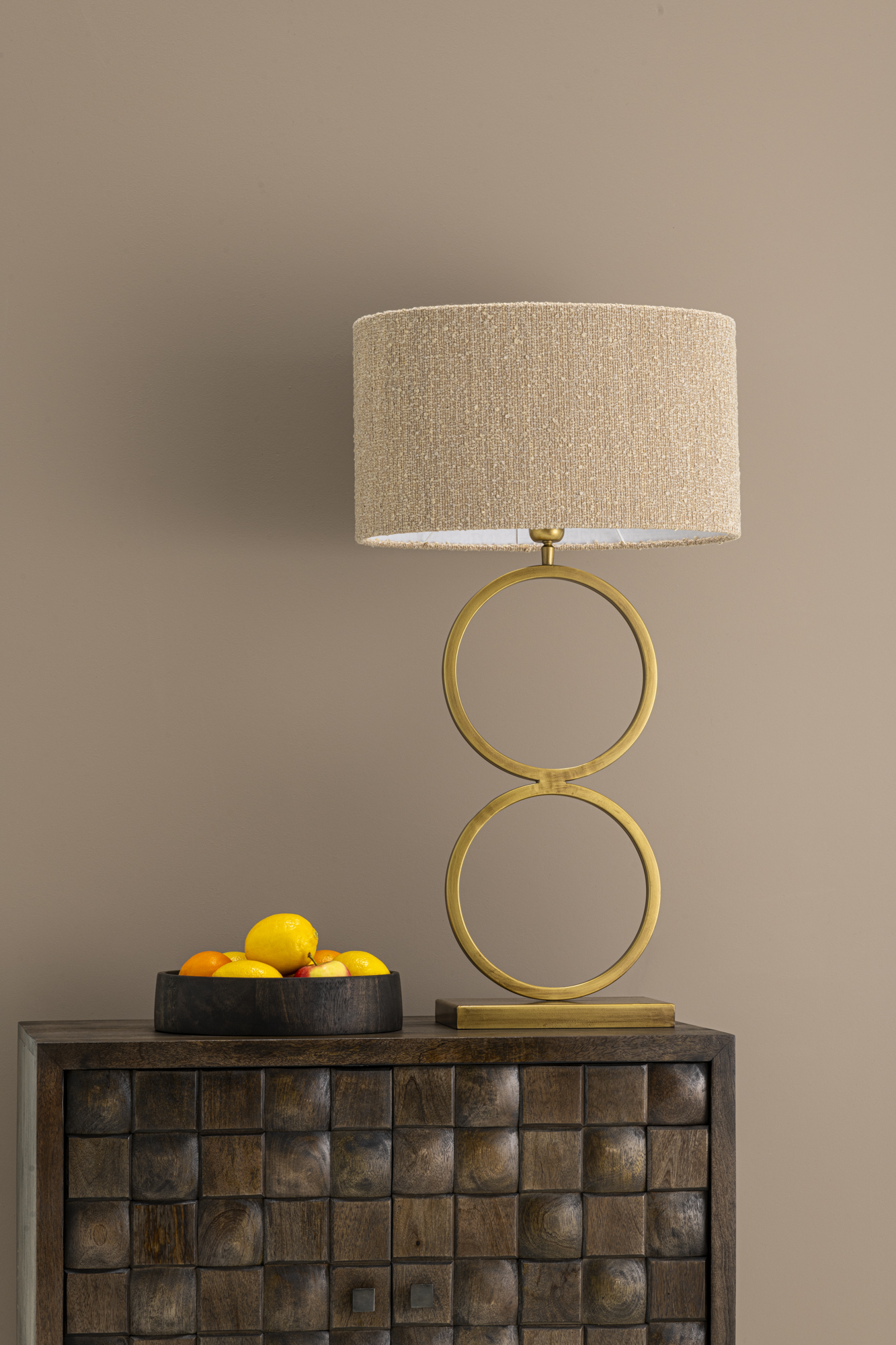 Lampenkap Ovaal Aspen bouclé beige