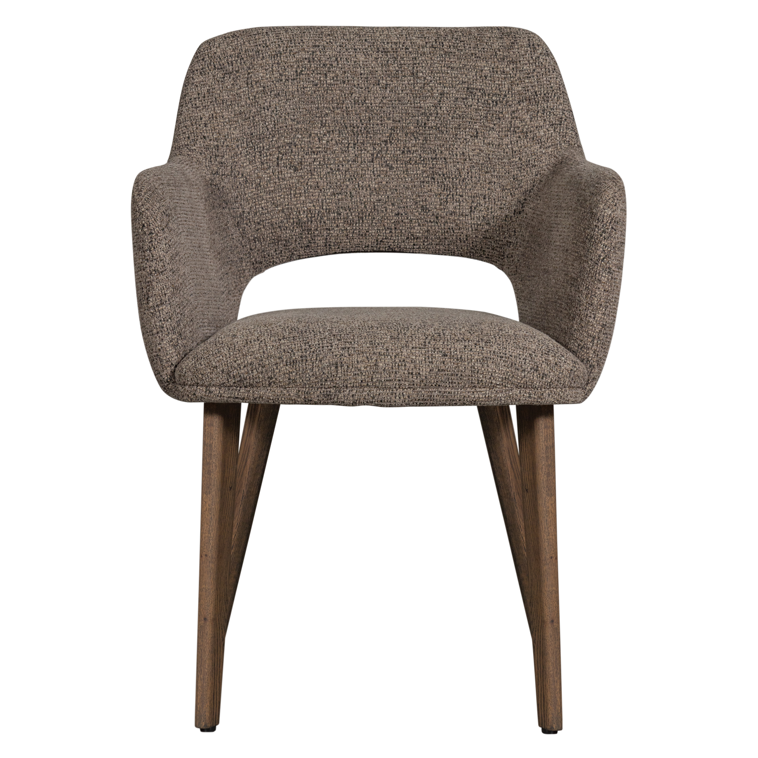 Murat eetkamerstoel taupe met houten poot naturel