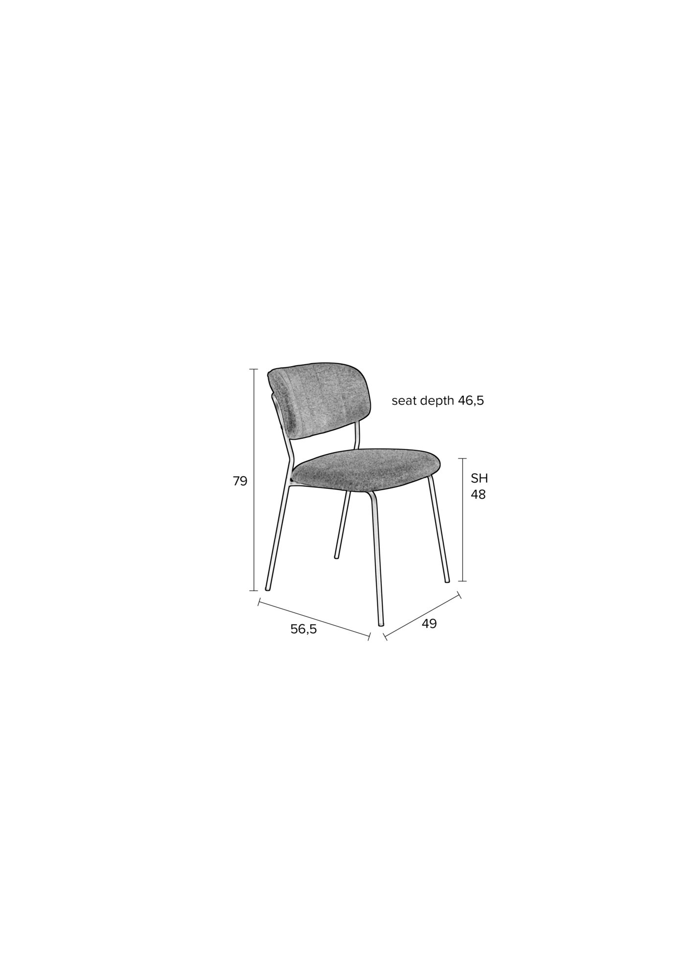 Housecraft living stoel Jolien (set van 2)