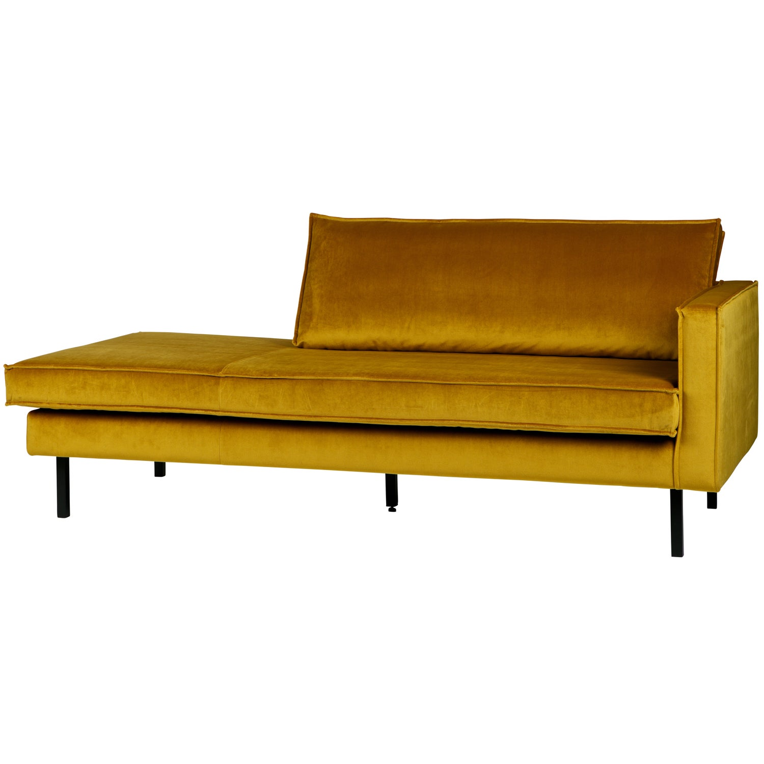 Rodeo daybed rechts ribstof bruin