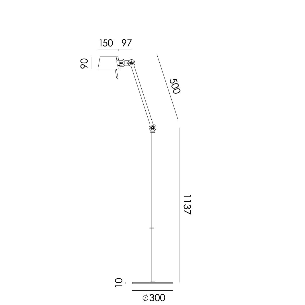 Tonone vloerlamp Bolt 1 arm Long