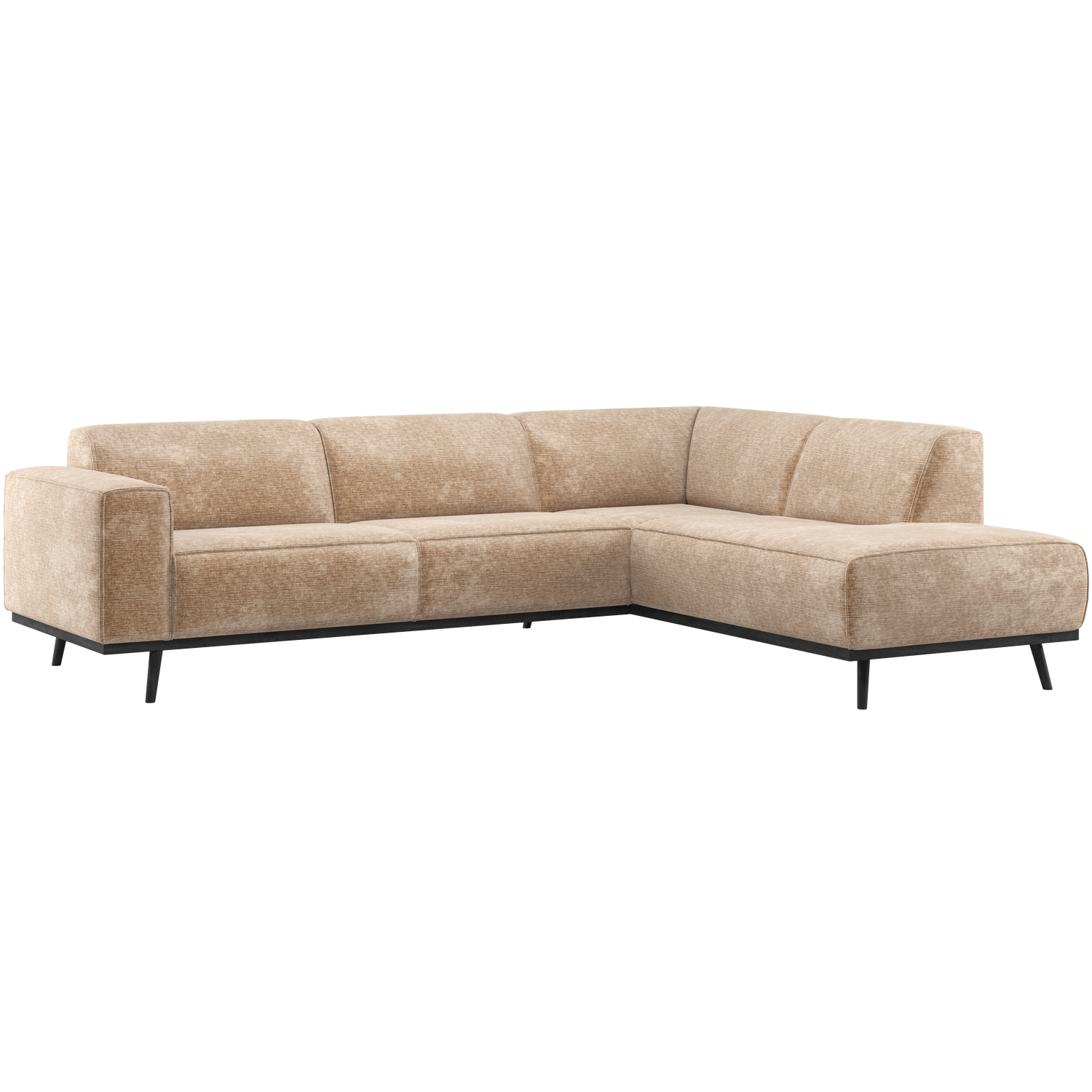 Statement hoekbank rechts chenille velvet terra