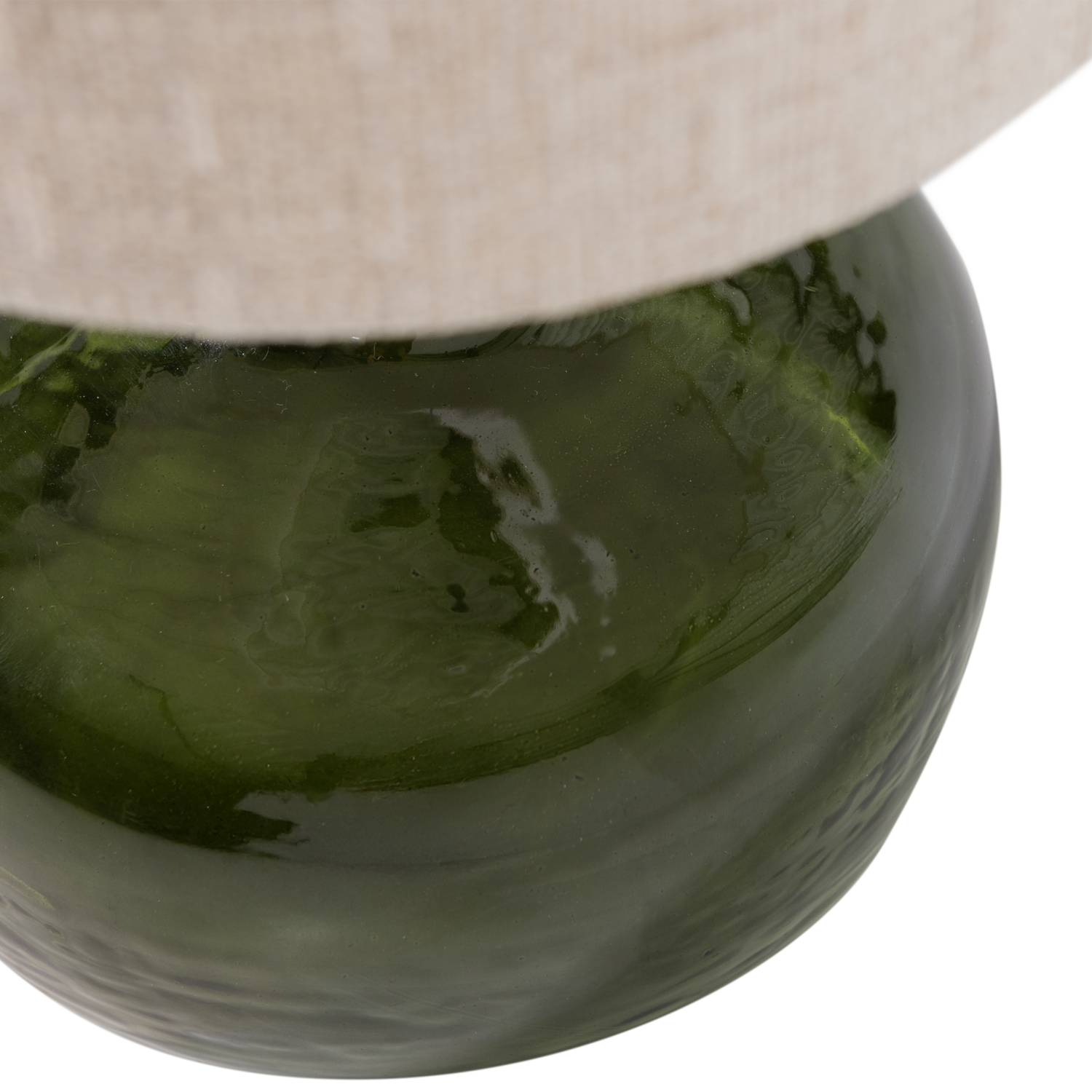 Luma tafellamp glas groen/kap naturel