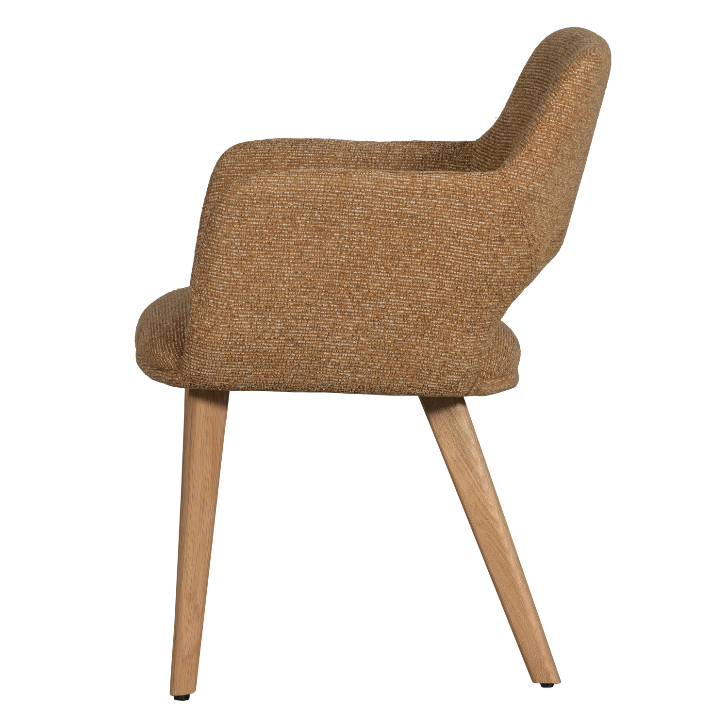 Murat eetkamerstoel taupe met houten poot naturel