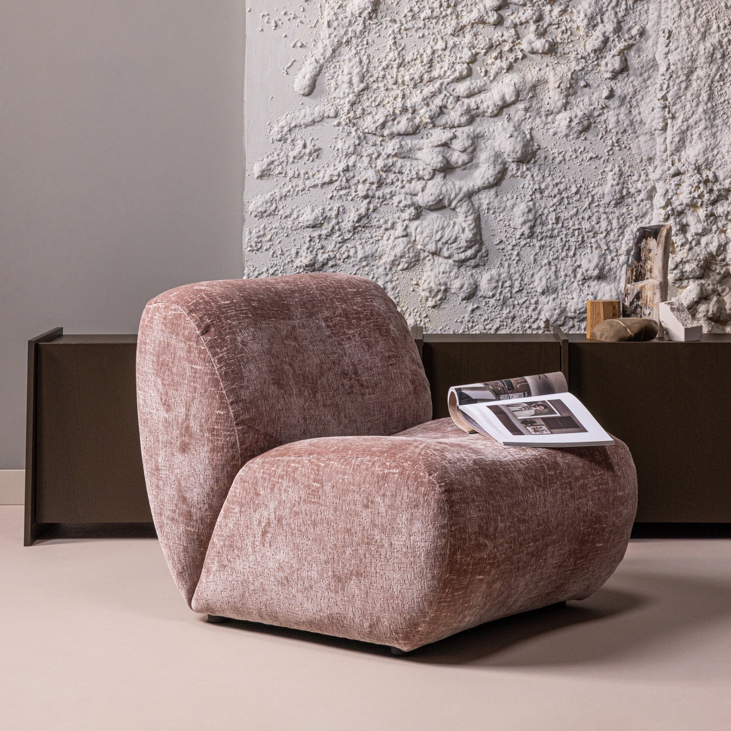Nomu fauteuil grove chenille lichtbruin [fsc]