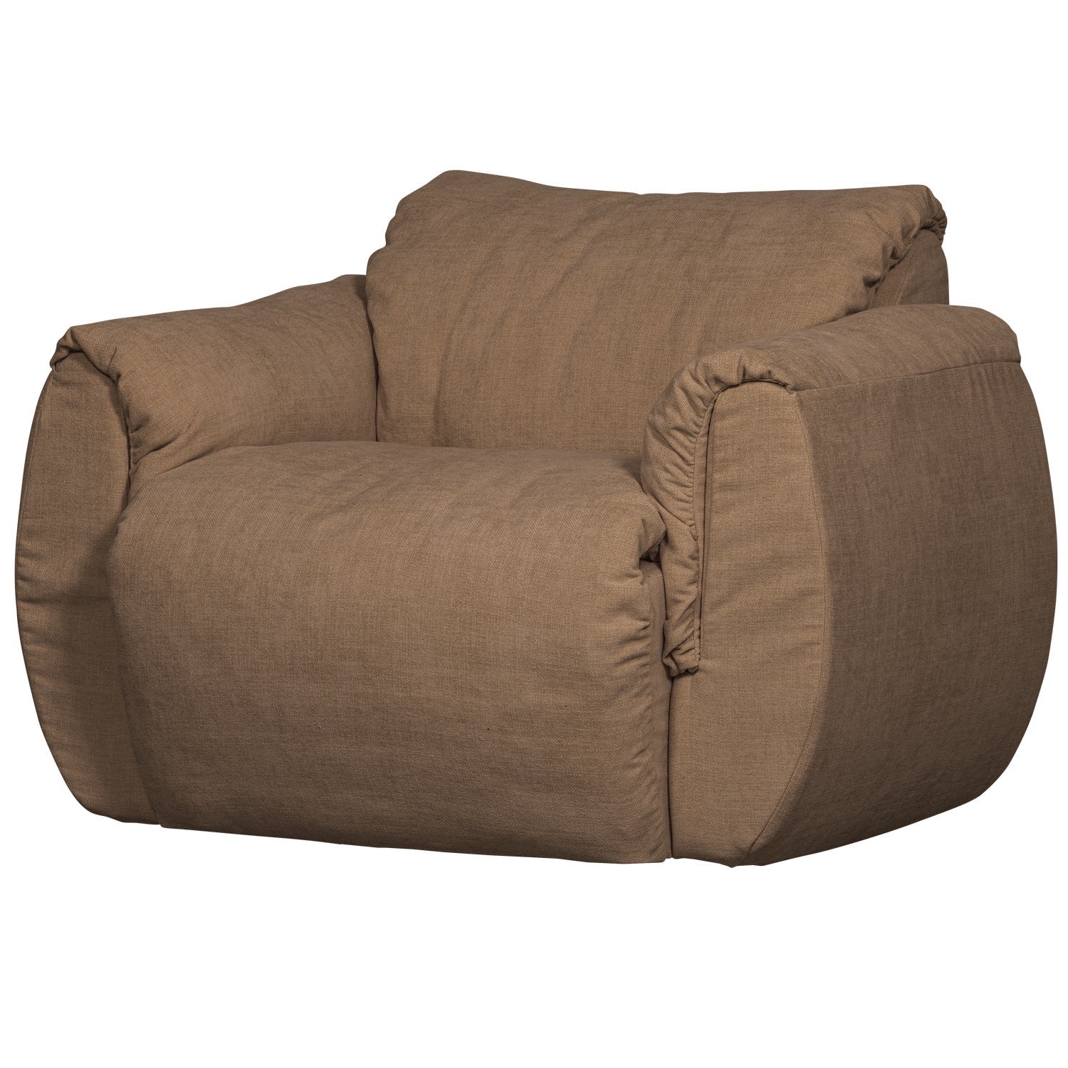 Baggy draaifauteuil geweven stof warmgrijs melange