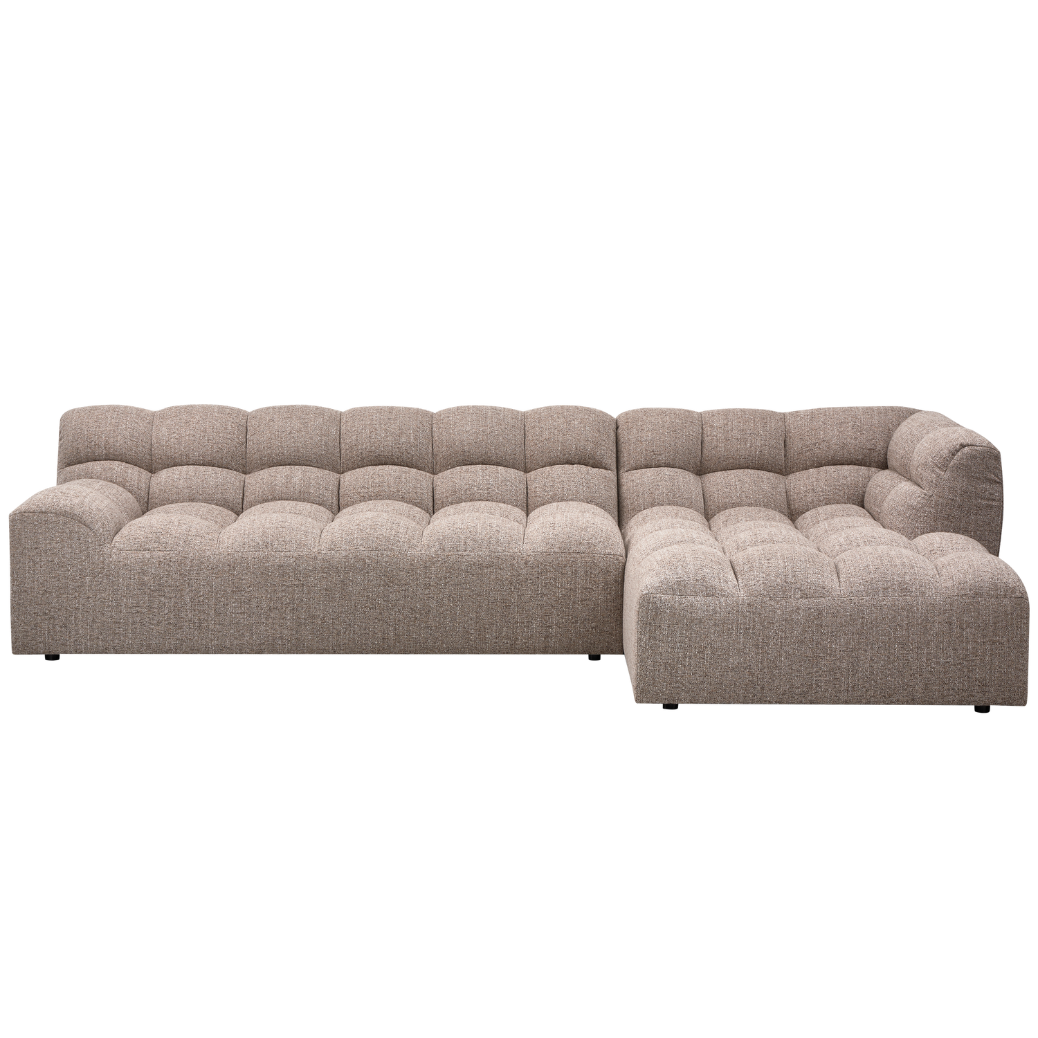 Allure chaise longue rechts geweven stof naturel melange