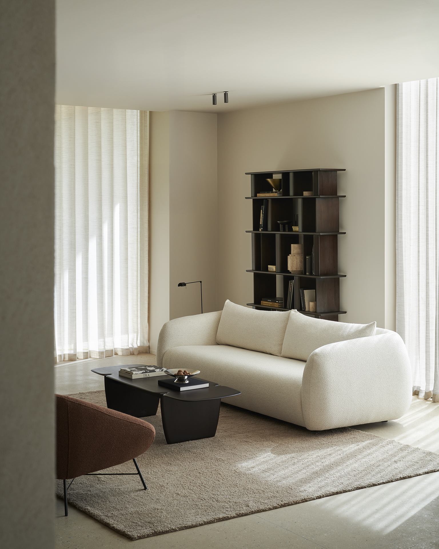 Vakkenkast Block rek - mahonie espresso - 120x33x207