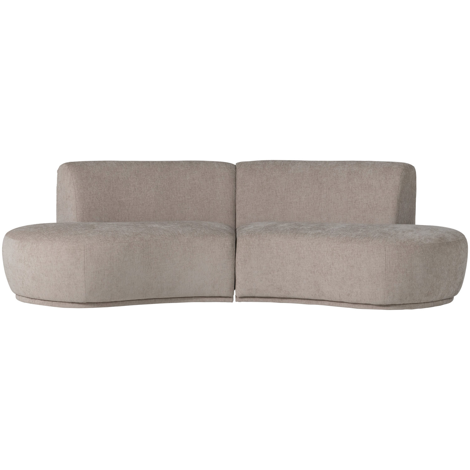 Batavier half ronde bank 4-zits velvet lichtbruin melange
