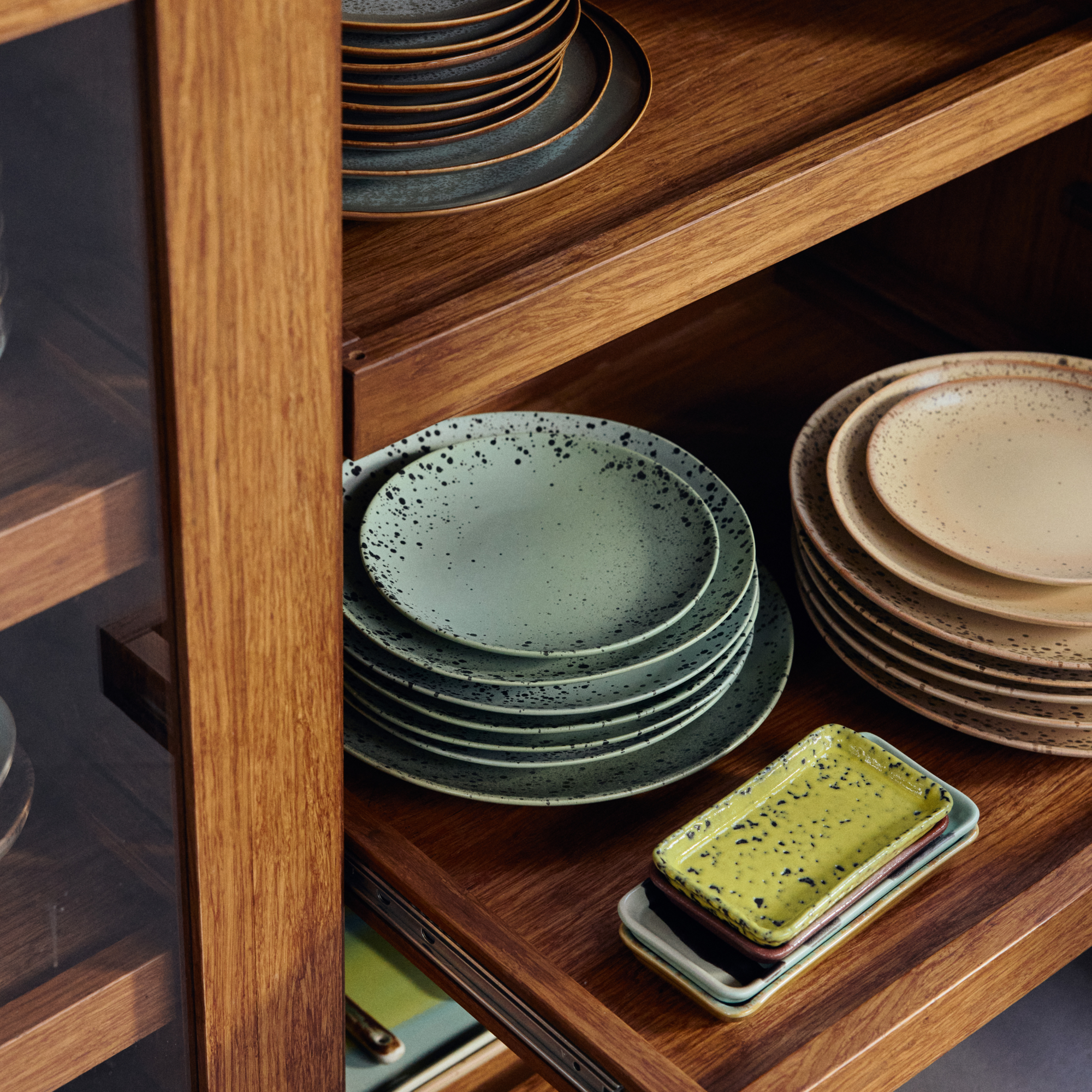 HKliving Servies 70's ceramics dinerbord Fleck - set van 2