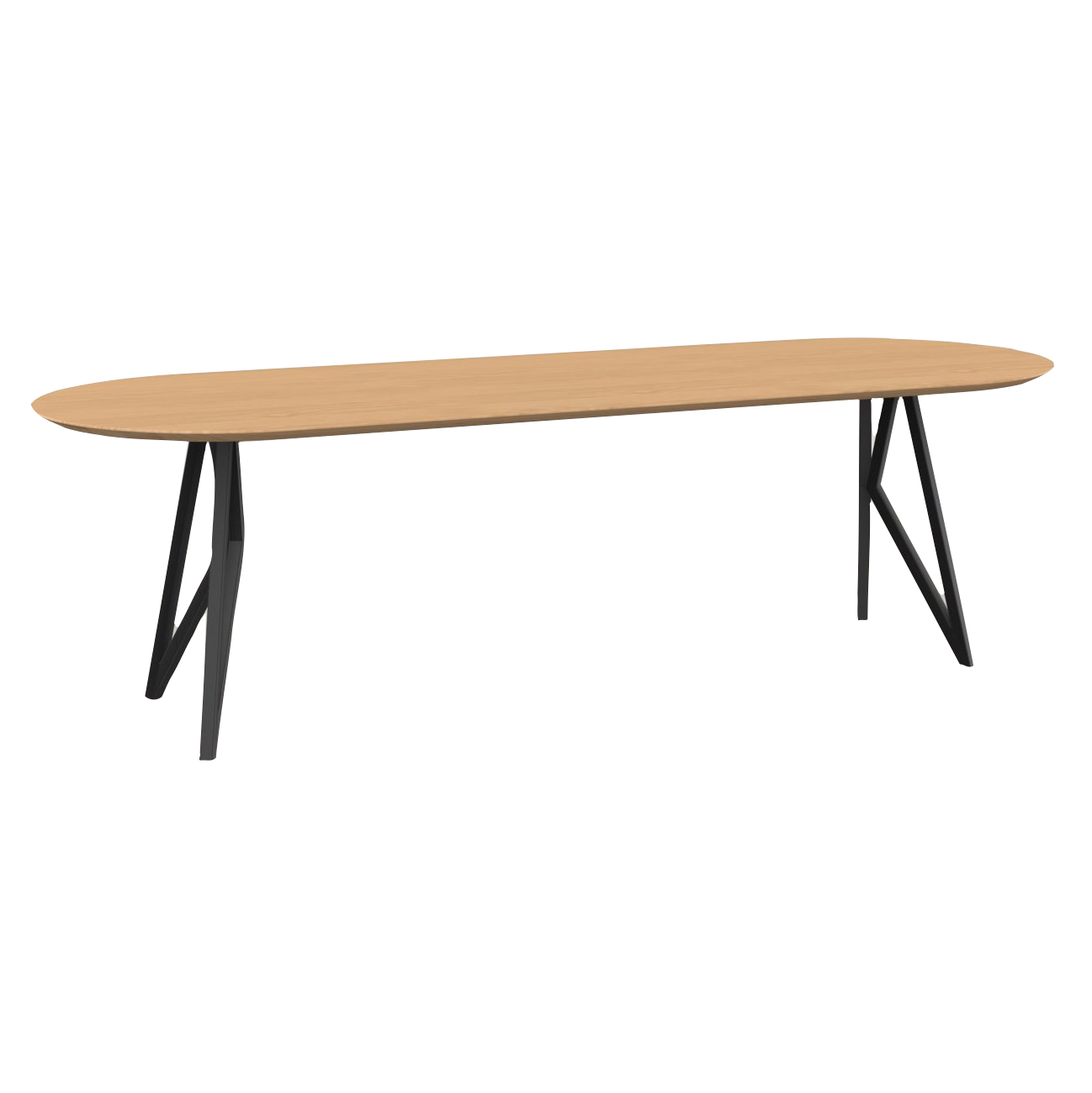 Studio HENK tafel Butterfly Plat ovaal - zwart frame, hardwax light 3041
