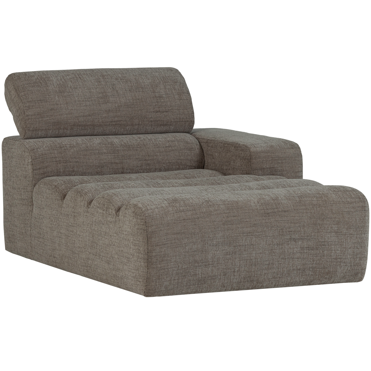 Novi chaise longue element arm rechts boucle karamelbruin