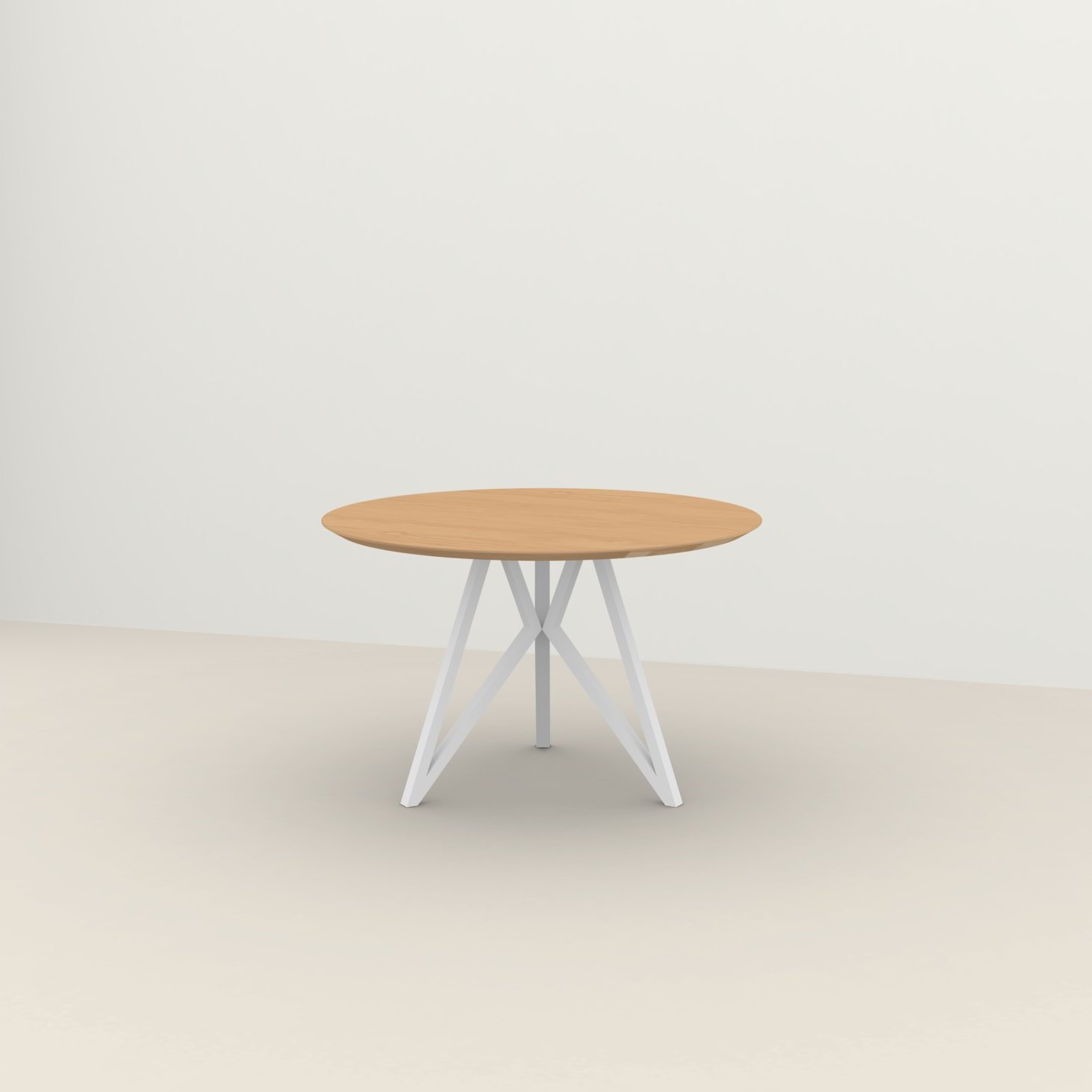 Studio HENK tafel Butterfly Rond Quadpod - wit frame, hardwax light 3041