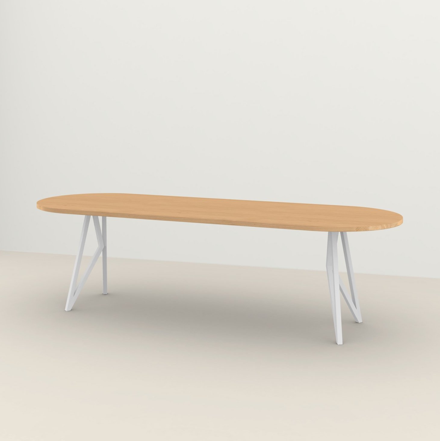 Studio HENK tafel Butterfly Plat ovaal - wit frame, hardwax light 3041