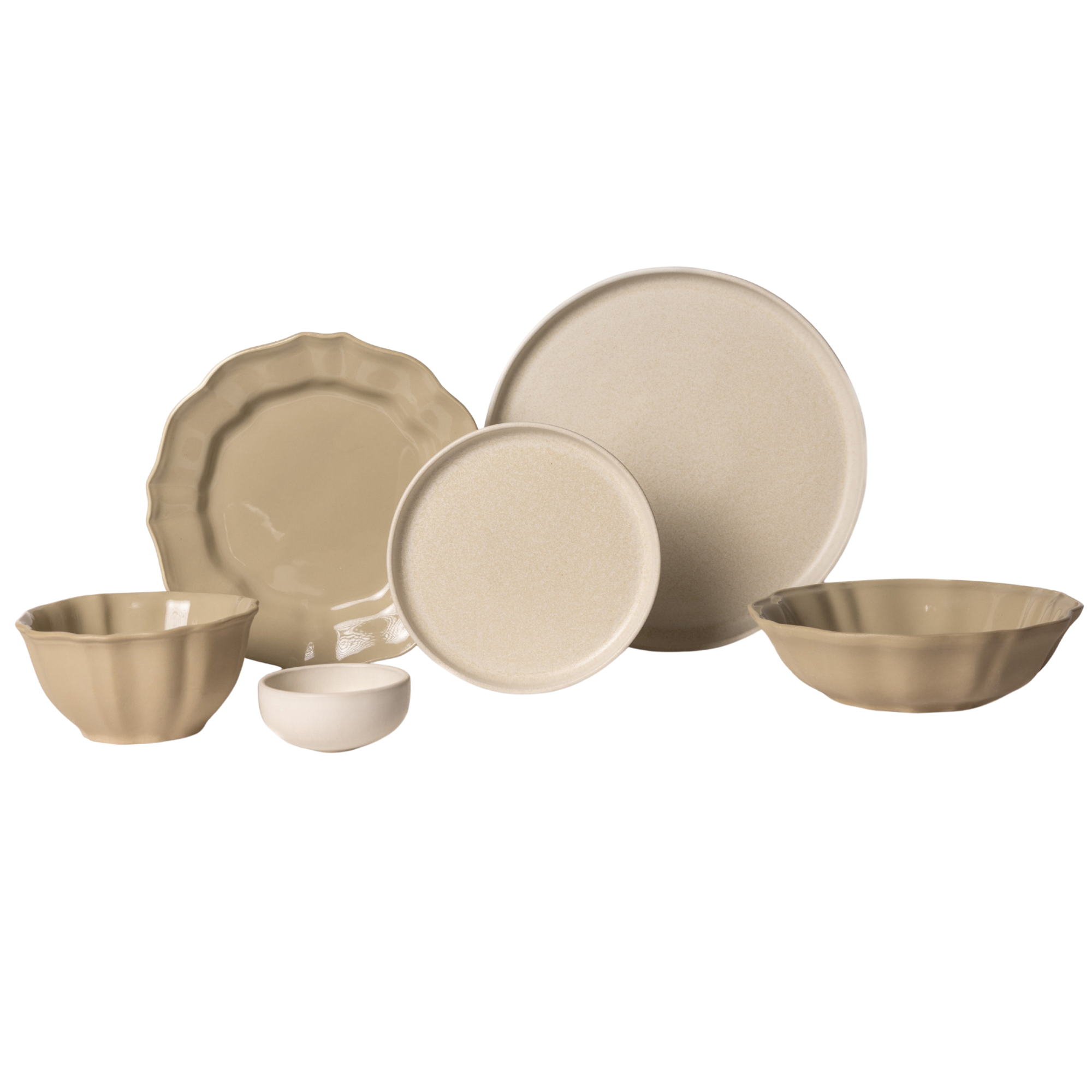 Serviesset Dreamy Ivory & Wild Olive - 6-delig - 2 pers