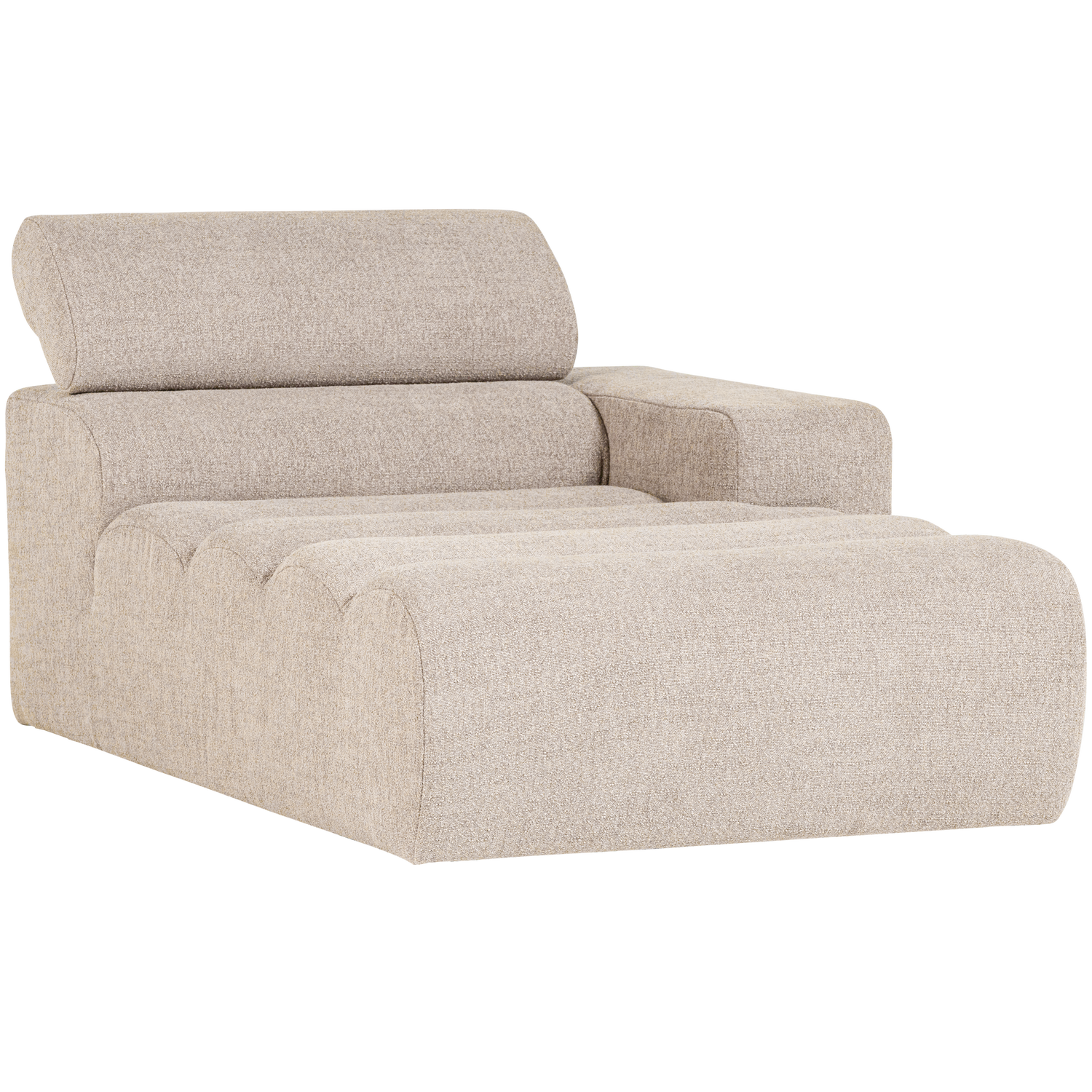 Novi chaise longue element arm rechts boucle karamelbruin
