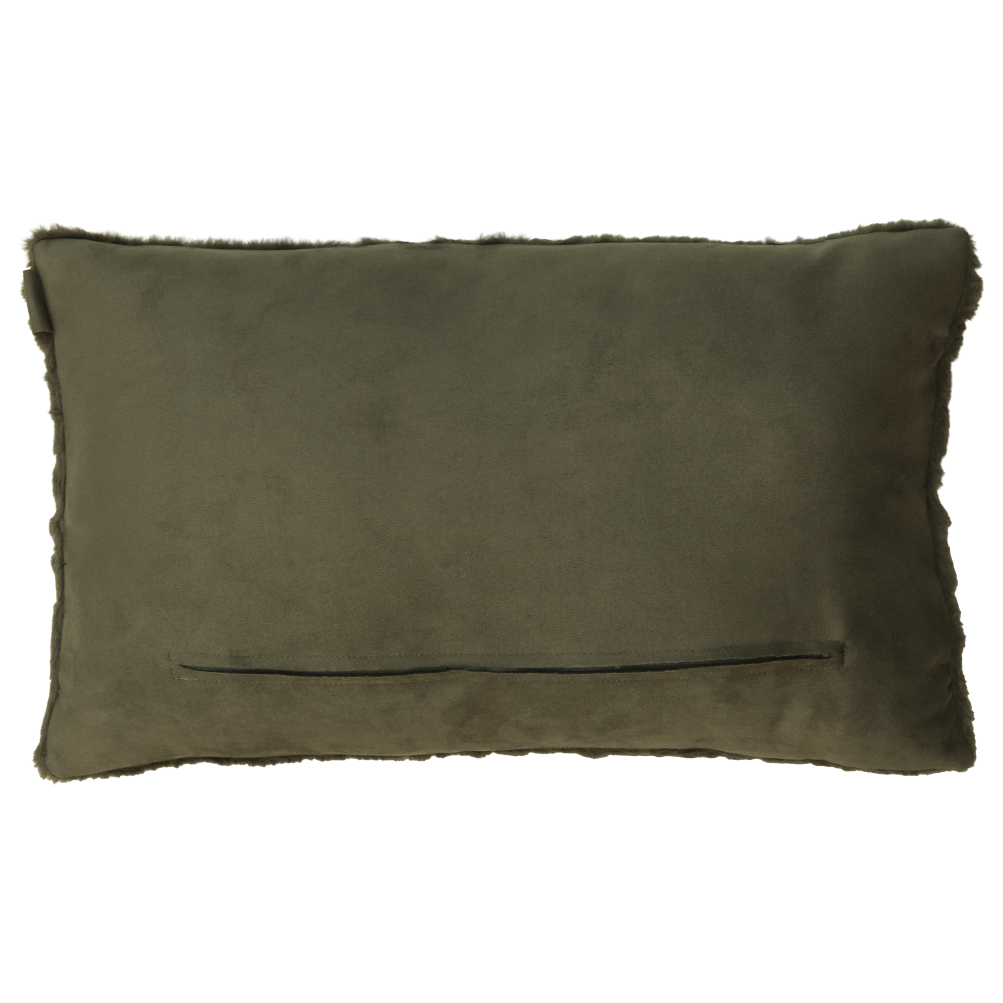 Kussen bont suede dot olijf