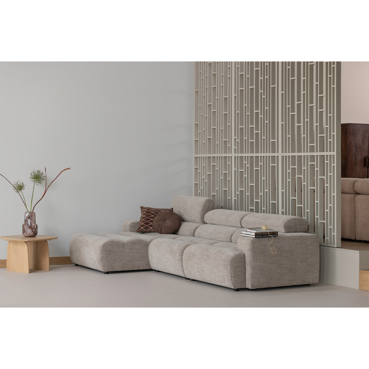 Novi chaise longue bank links oranje melange