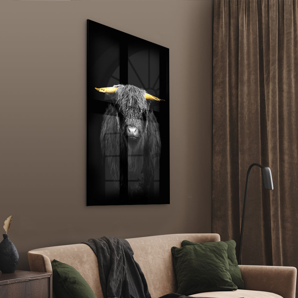 Walljar acrylglas schilderij - Gold Ox Horns