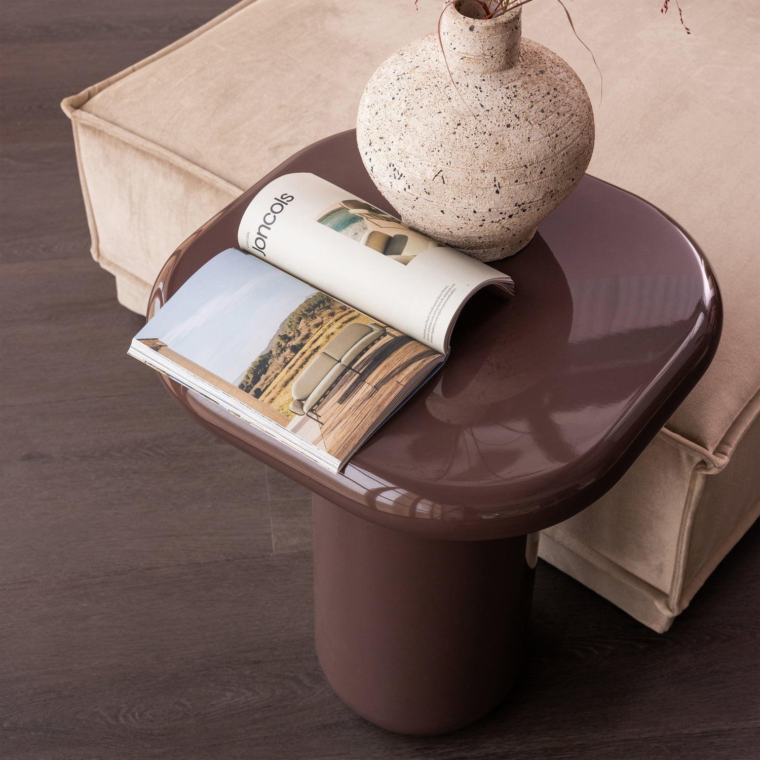Zava bijzettafel hout hoogglans donkerbruin [fsc]