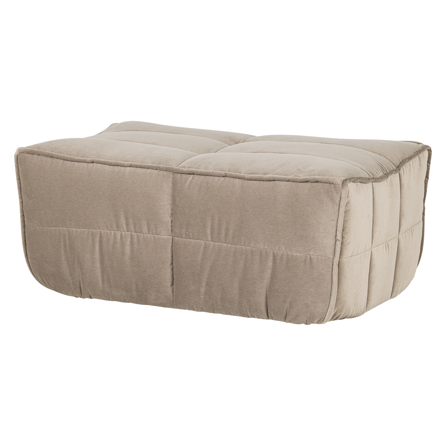 Cluster hocker velvet warm taupe