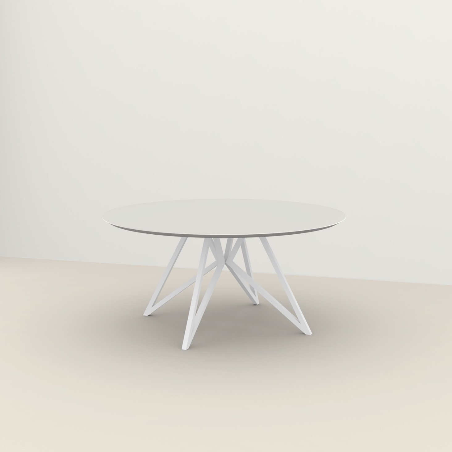 Studio HENK tafel Butterfly Rond QuadpodXL - zwart frame, HPL Fenix bianco kos