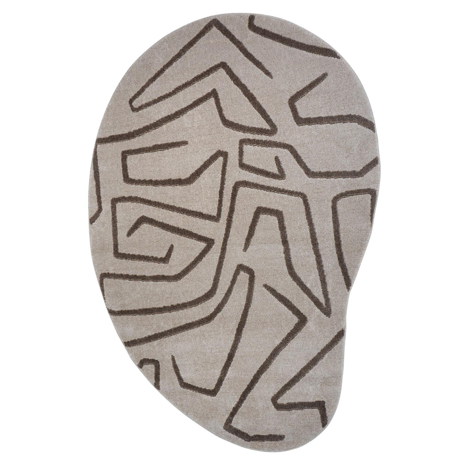 Vloerkleed Labyrint Beige - Organisch