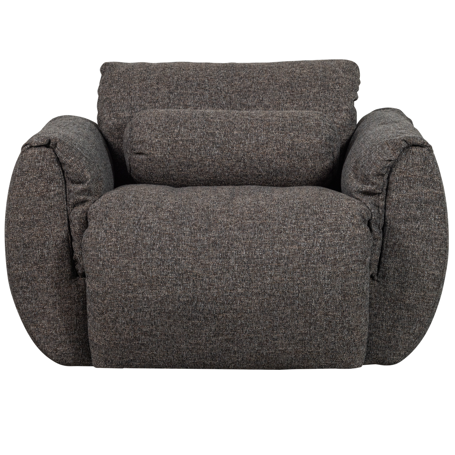 Baggy draaifauteuil geweven stof warmgrijs melange
