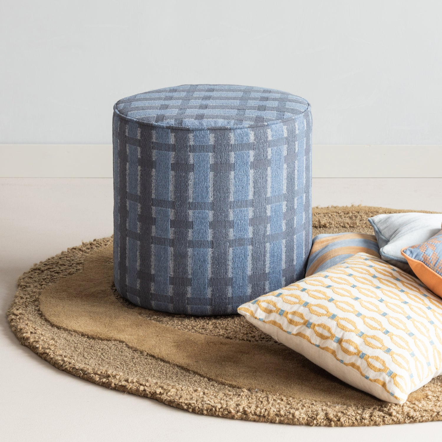 Lira kussens blauw/oranje - set van 4
