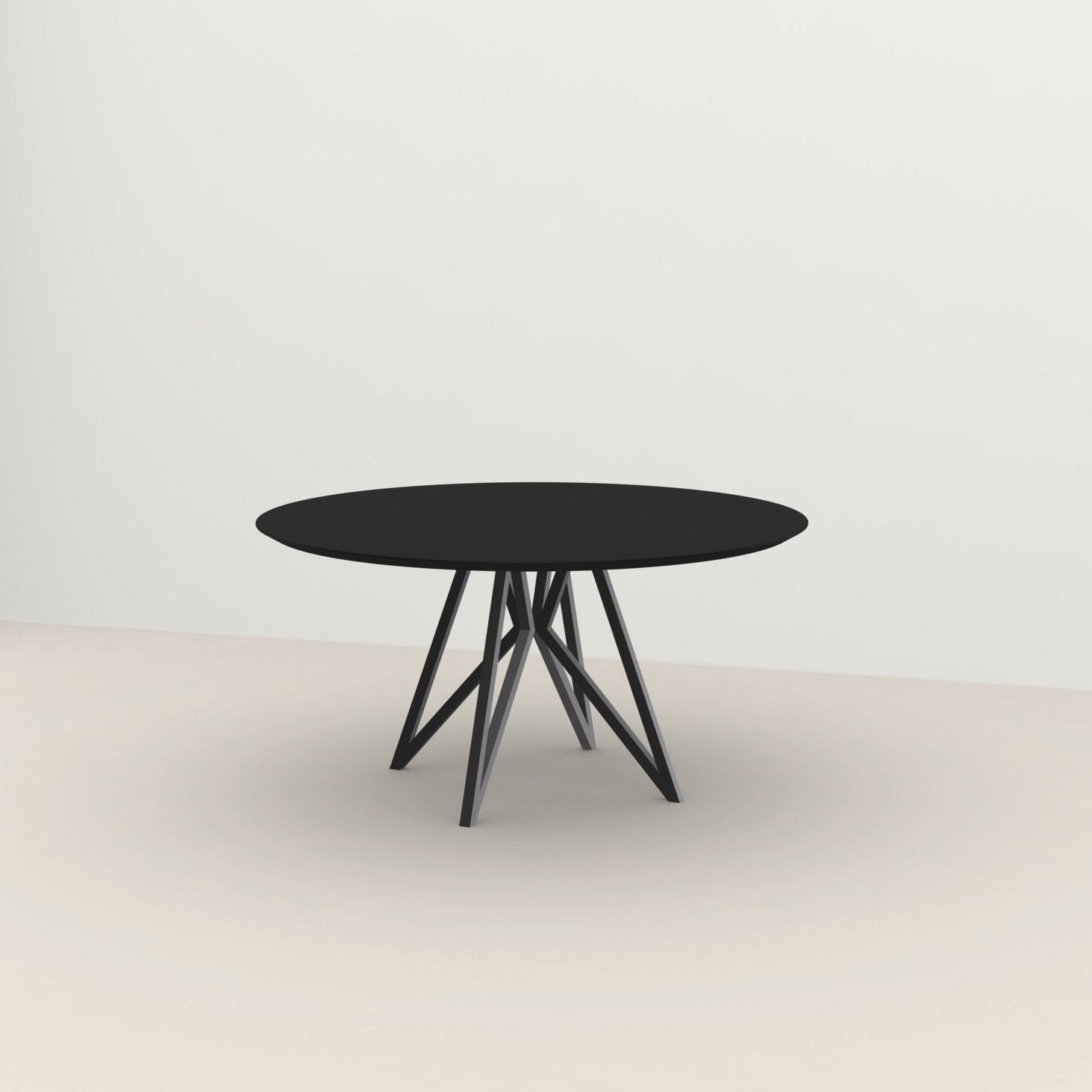 Studio HENK tafel Butterfly Rond Quadpod - zwart frame, HPL Fenix nero ingo