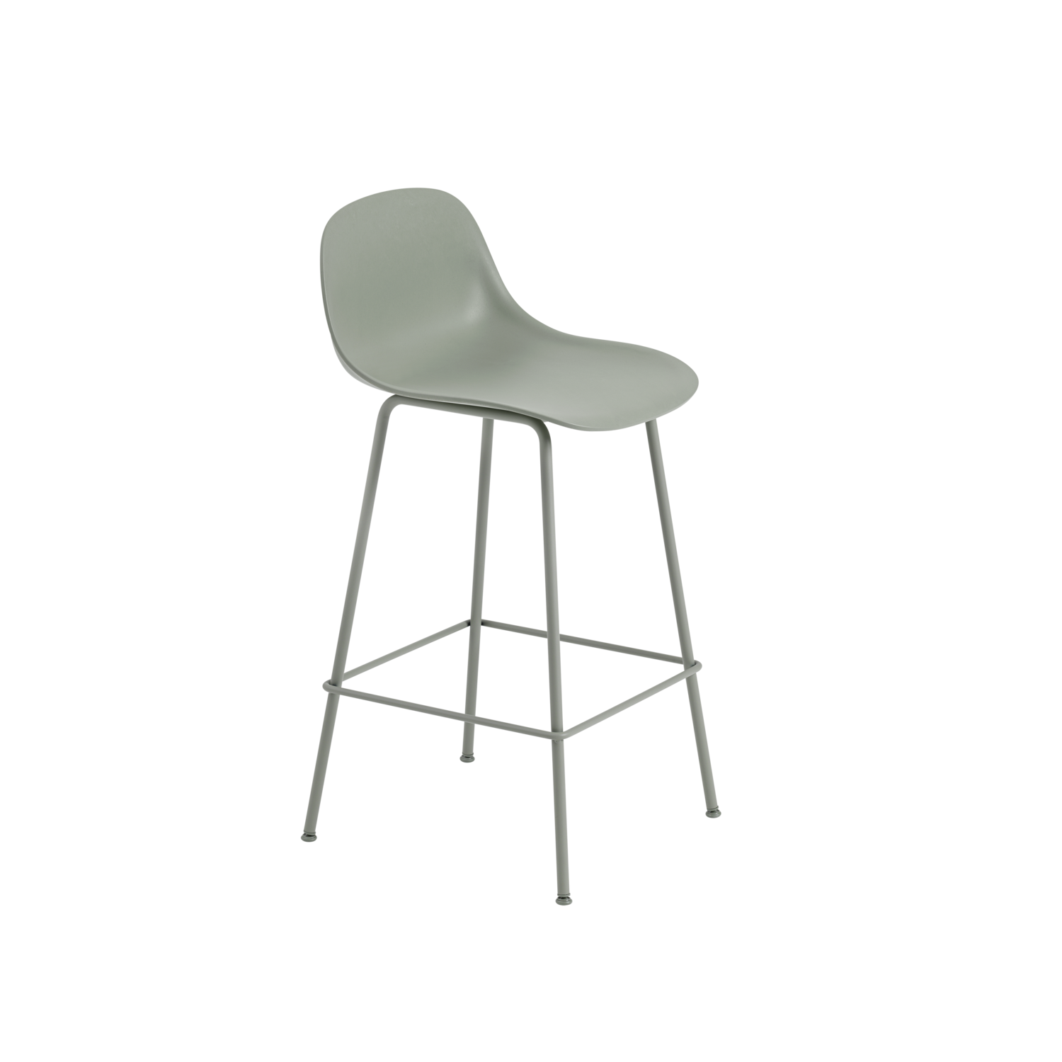 Muuto barkruk met rugleuning Fiber Counter Stool Tube Base