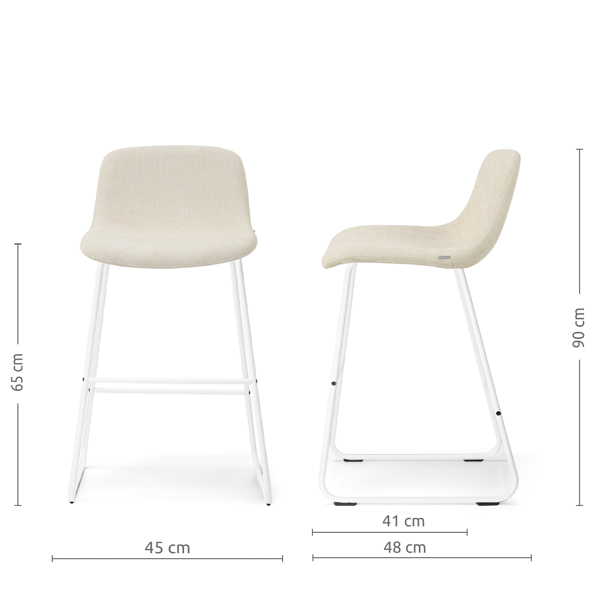 Barkruk Nino-Mats wit onderstel 65 cm 