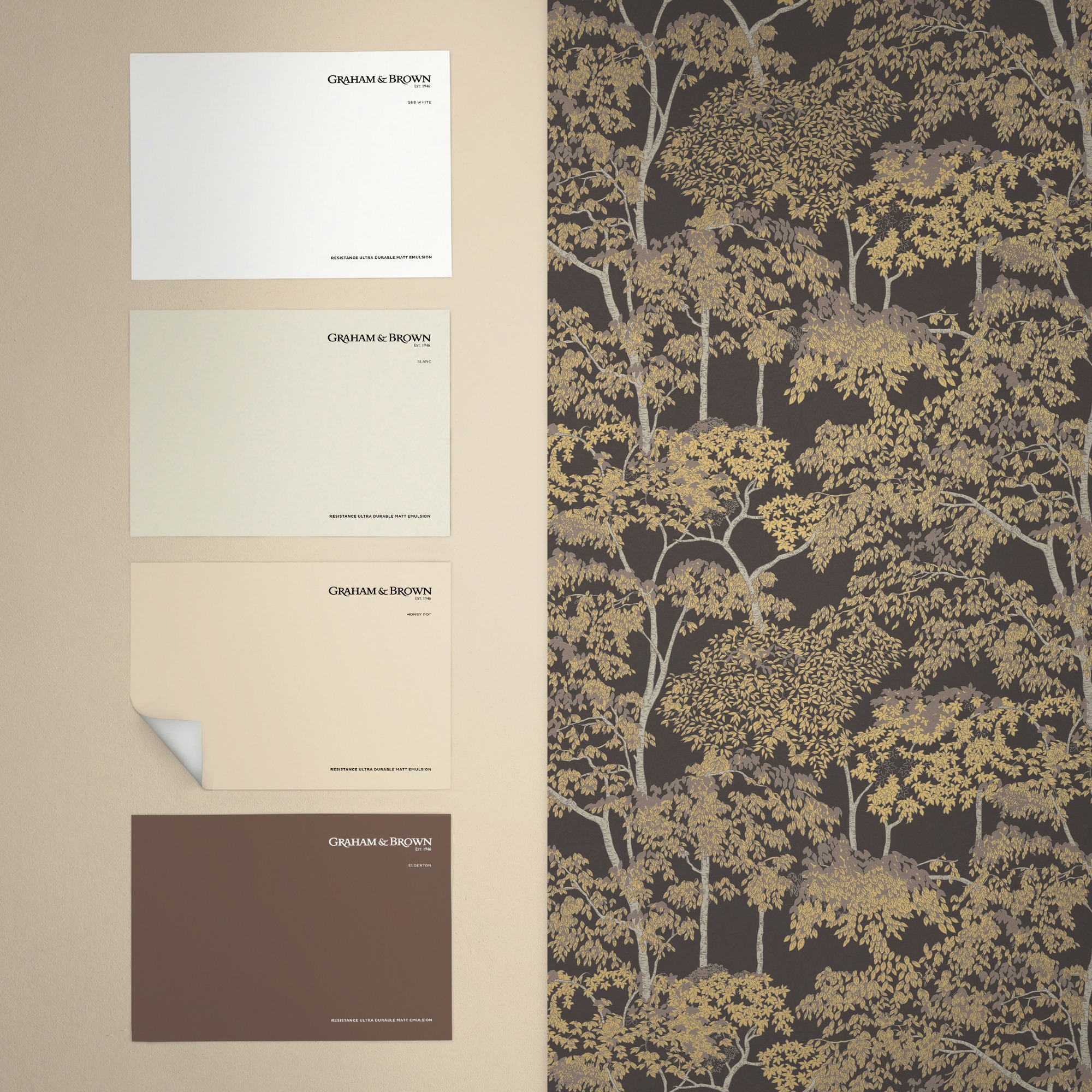 Vliesbehang Idyll tree elderton