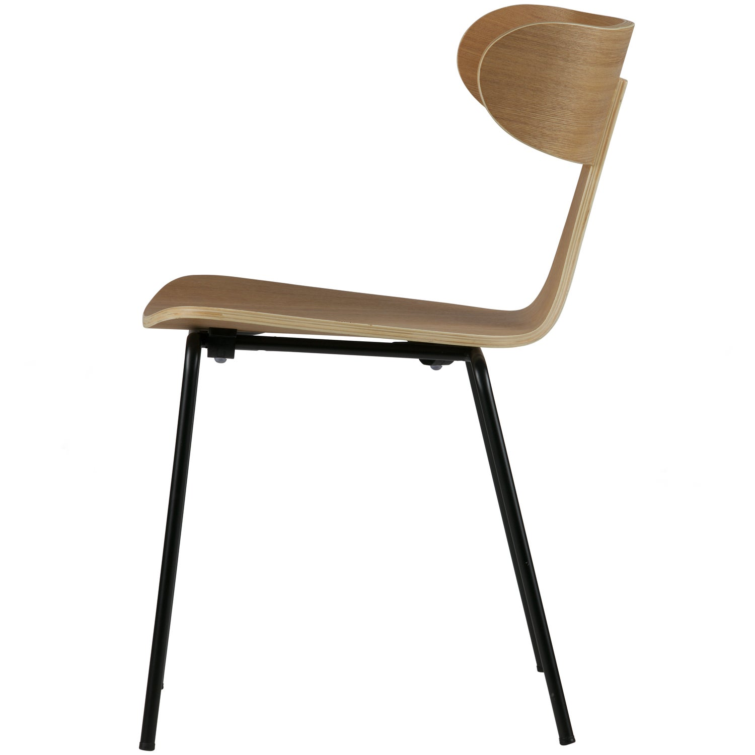 Form houten stoel met metalen poot naturel
