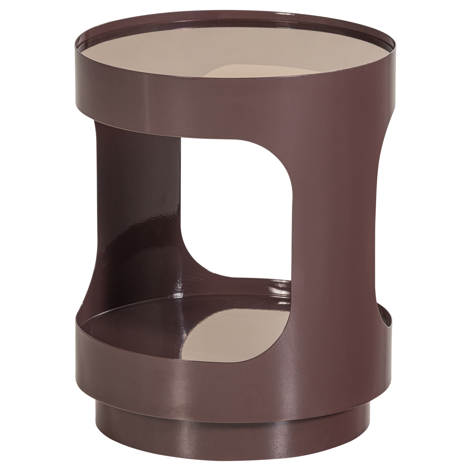 Sero bijzettafel metaal/glas bruin