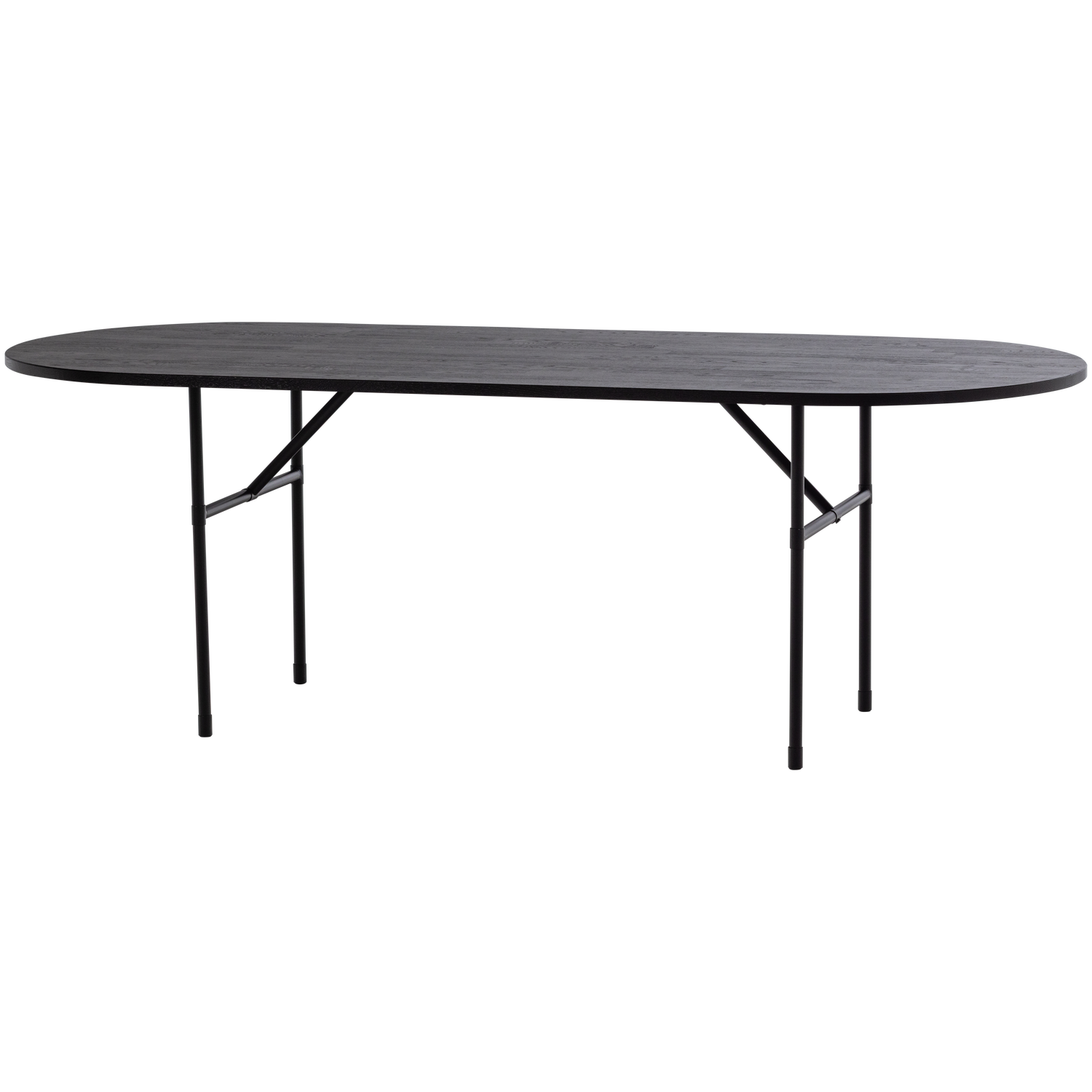 Arthur eettafel ovaal met h-poot eiken zwart [fsc]
