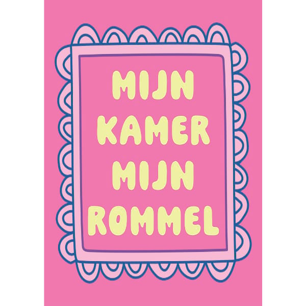 Tweezijdige poster A4 - Mijn kamer, mijn regels/rommel