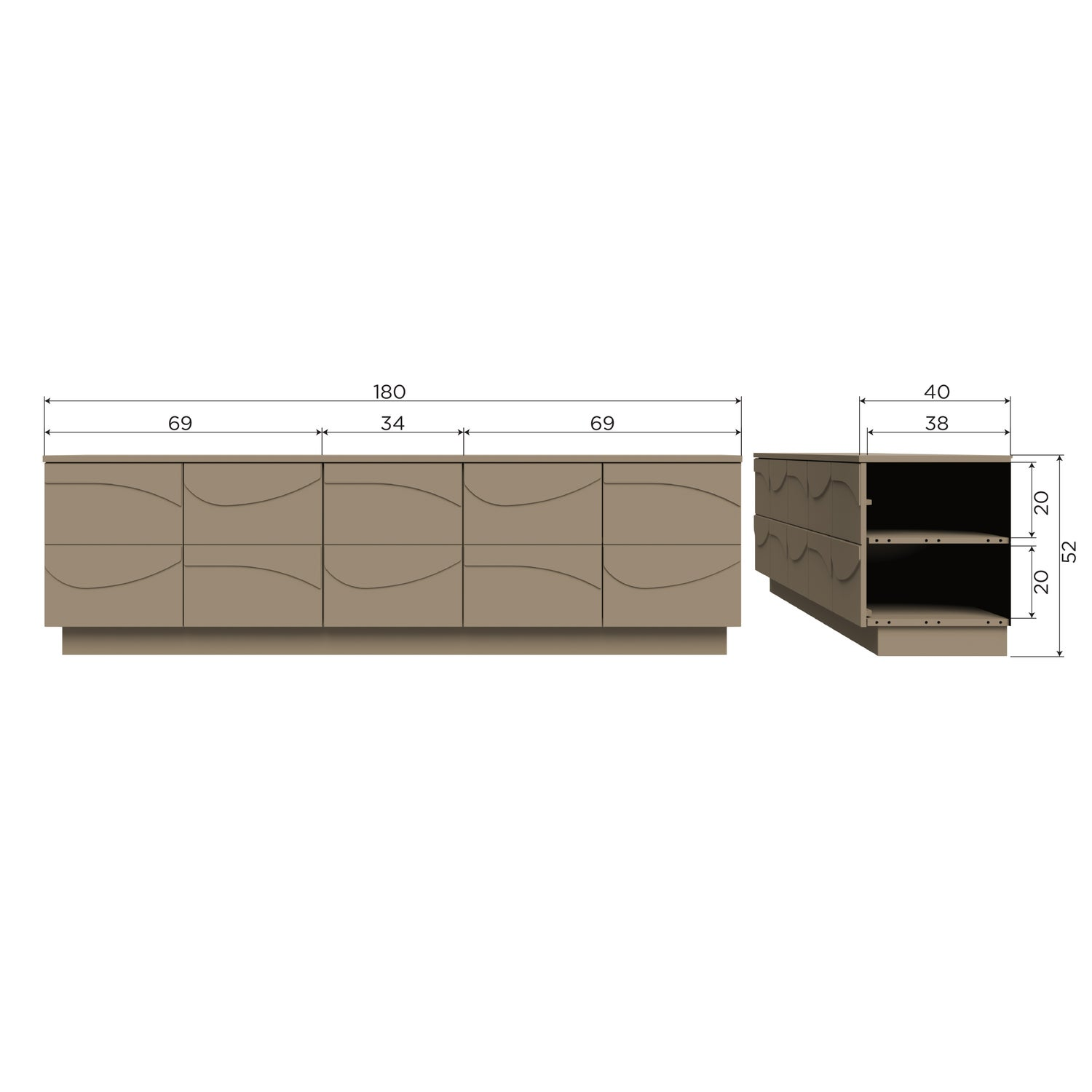 Teo tv meubel grenen mud [fsc]