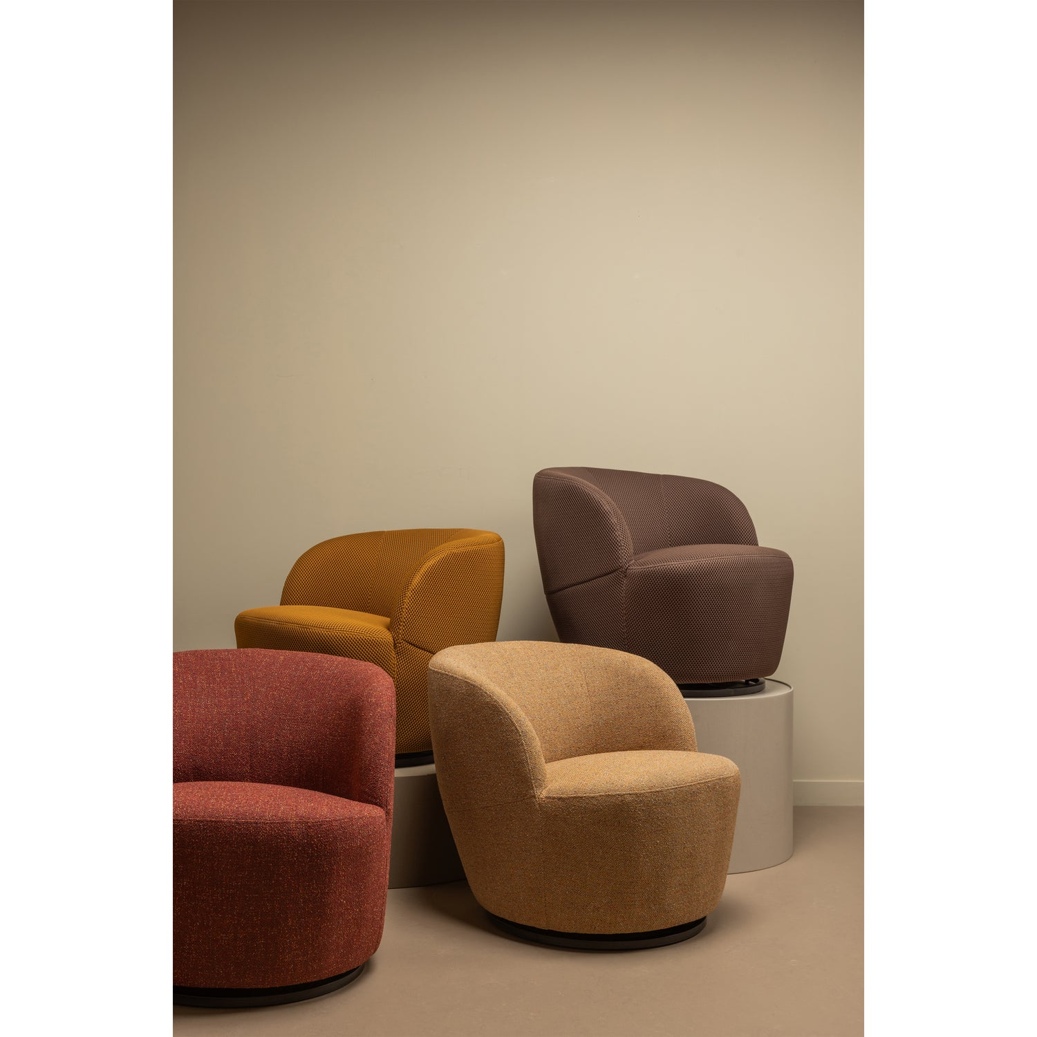 Serra draaifauteuil naturel melange