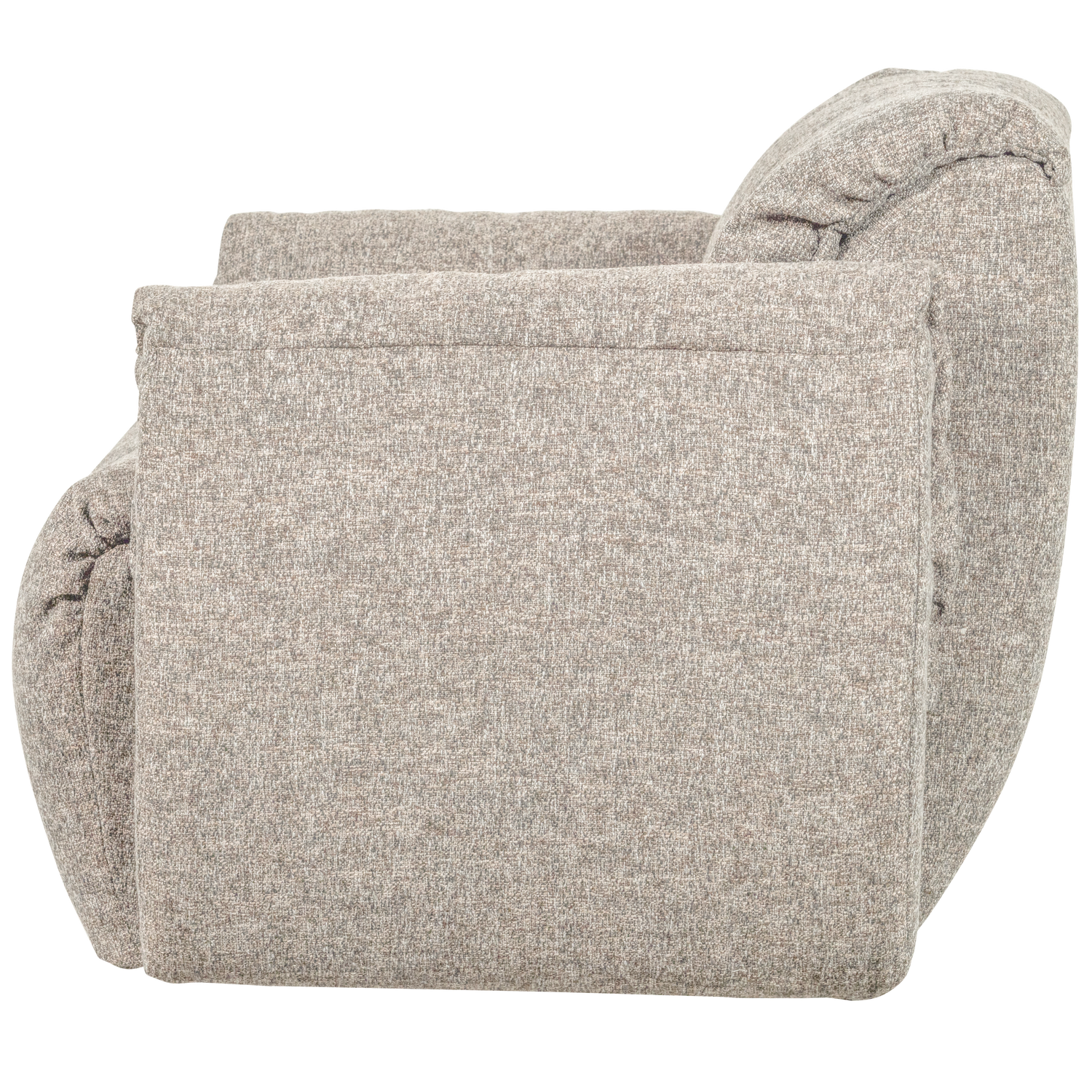 Baggy draaifauteuil geweven stof warmgrijs melange