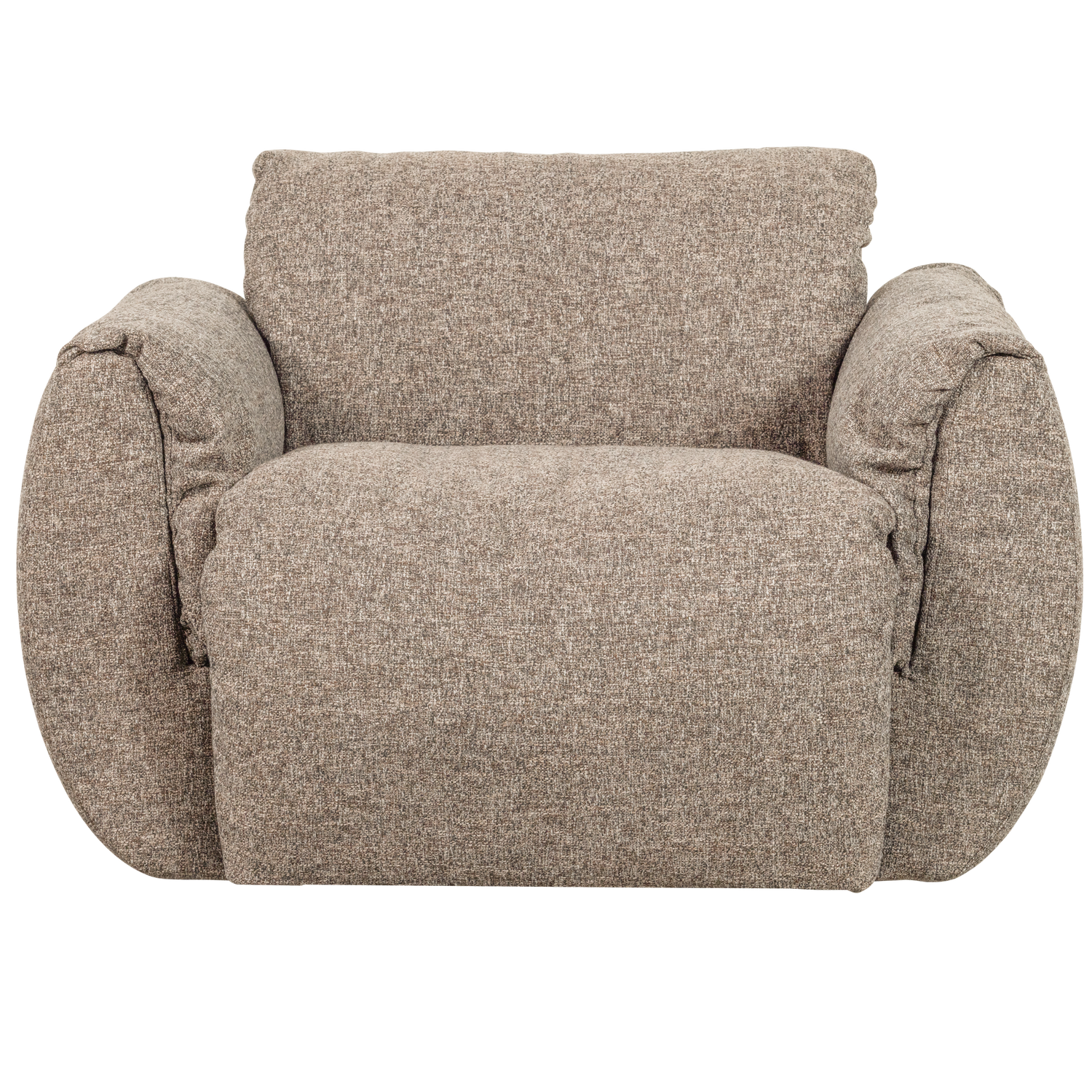 Baggy draaifauteuil geweven stof warmgrijs melange