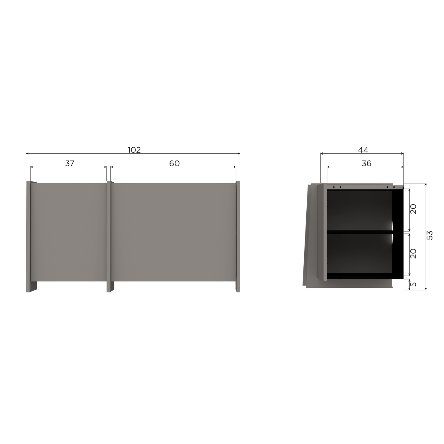 Brock tv meubel 102 cm essen fineer middenbruin [fsc]