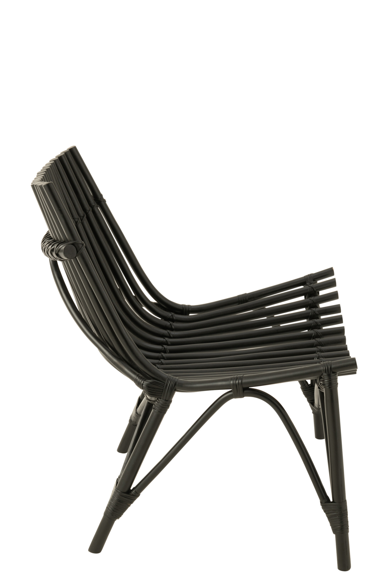 Zwarte loungestoel rotan j-line