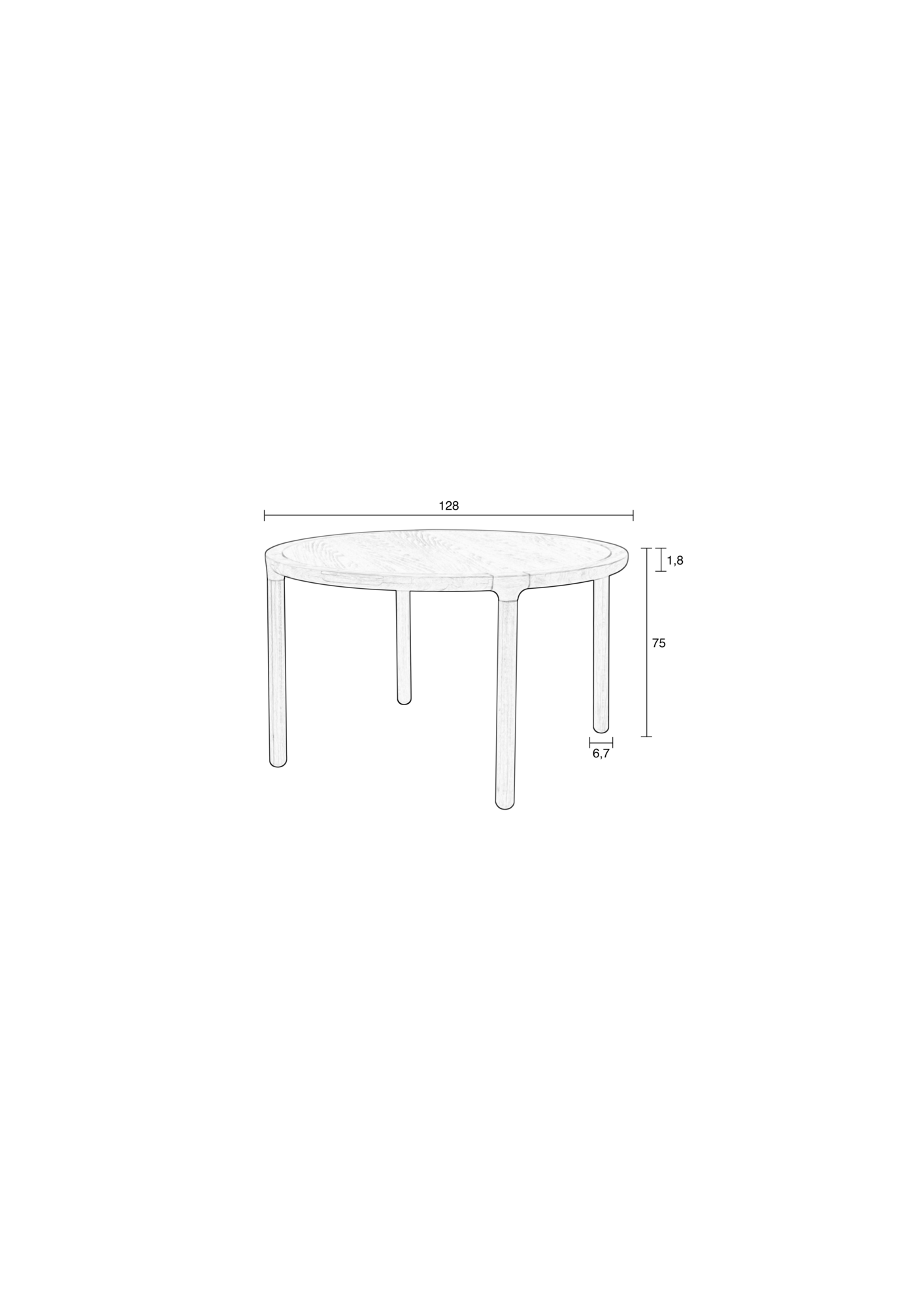 Zuiver eettafel Storm '128